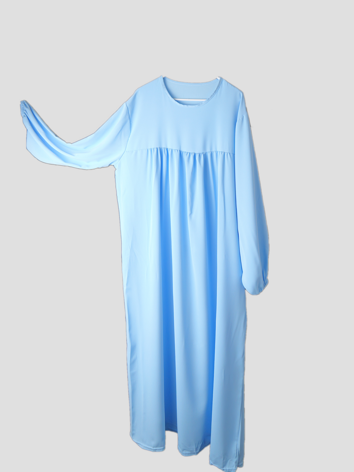 Frauen Abaya mit Ballonärmeln in Hellblau