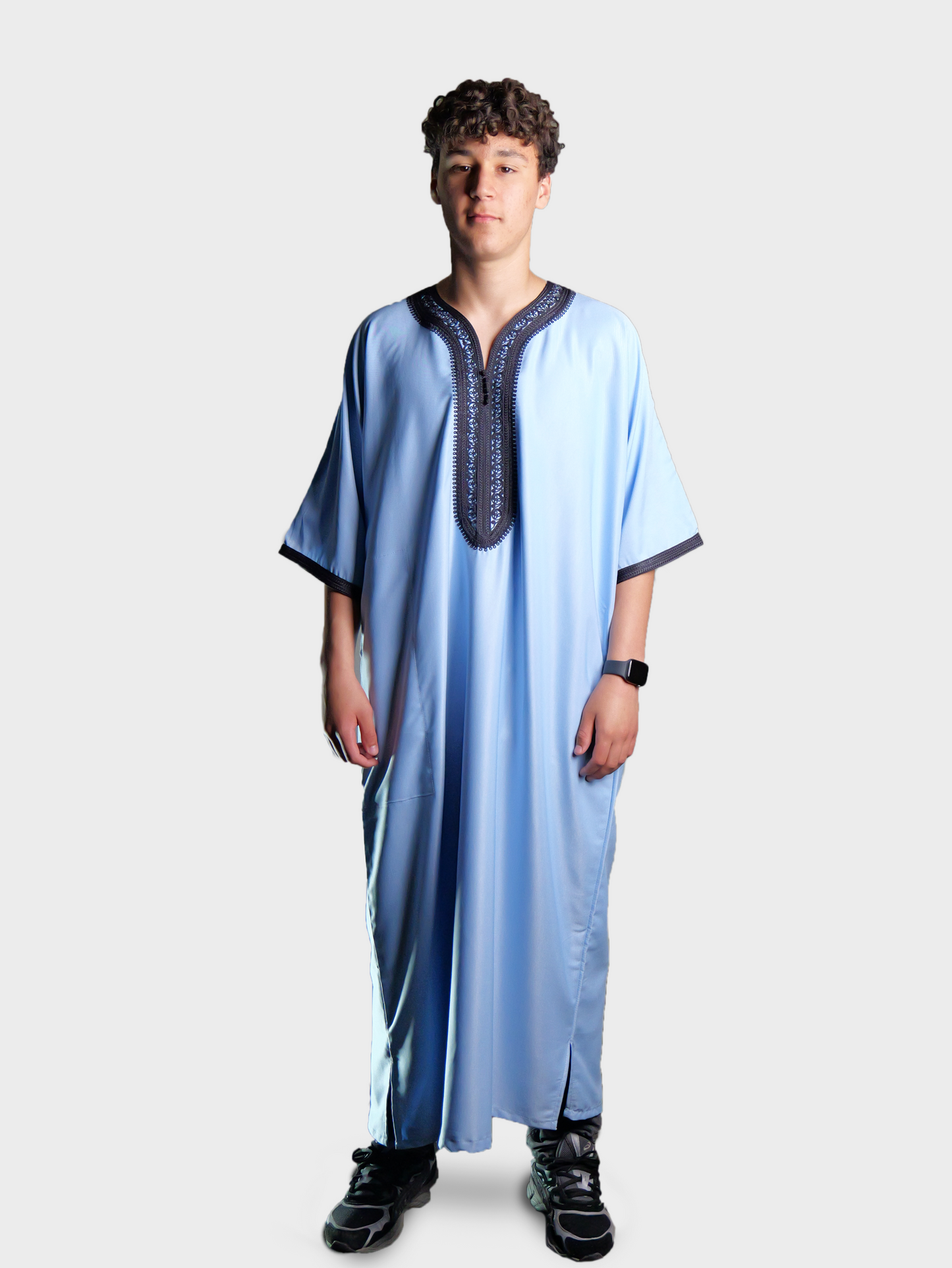 Männer Abaya Babyblau-Dunkelblau