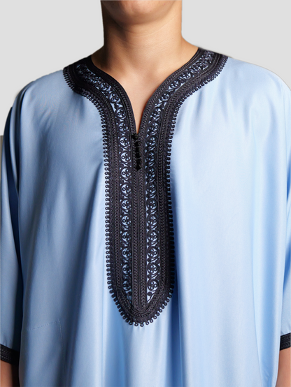 Männer Abaya Babyblau-Dunkelblau