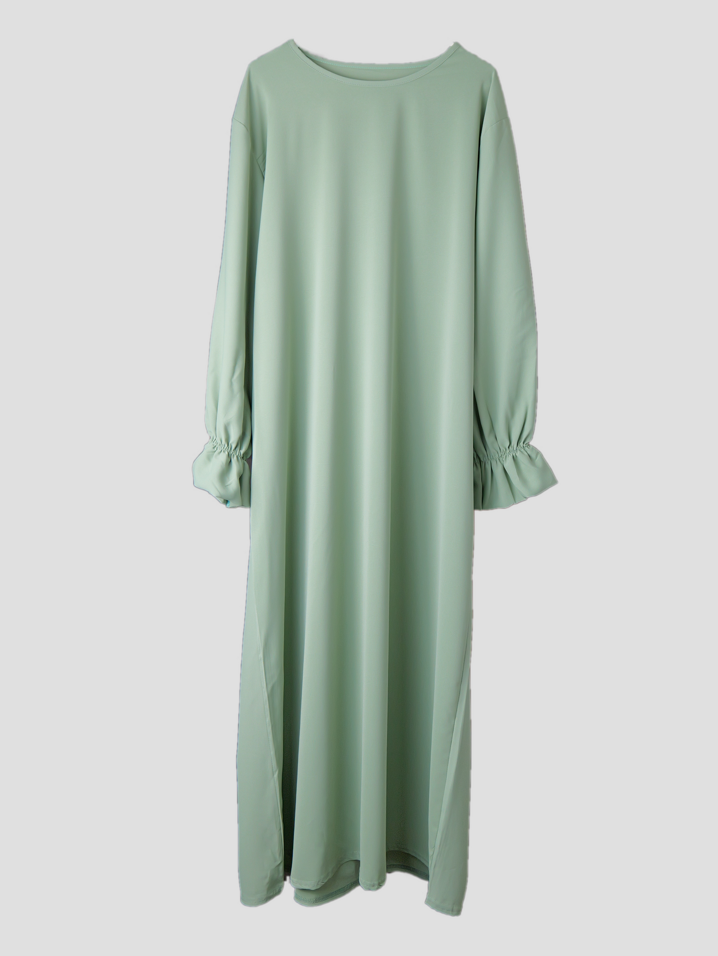 Frauen Abaya mit Rüschenärmeln in Mintgrün