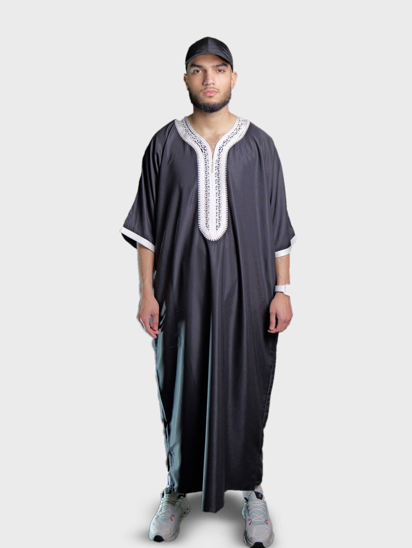 Männer Abaya Schwarz-Weiß