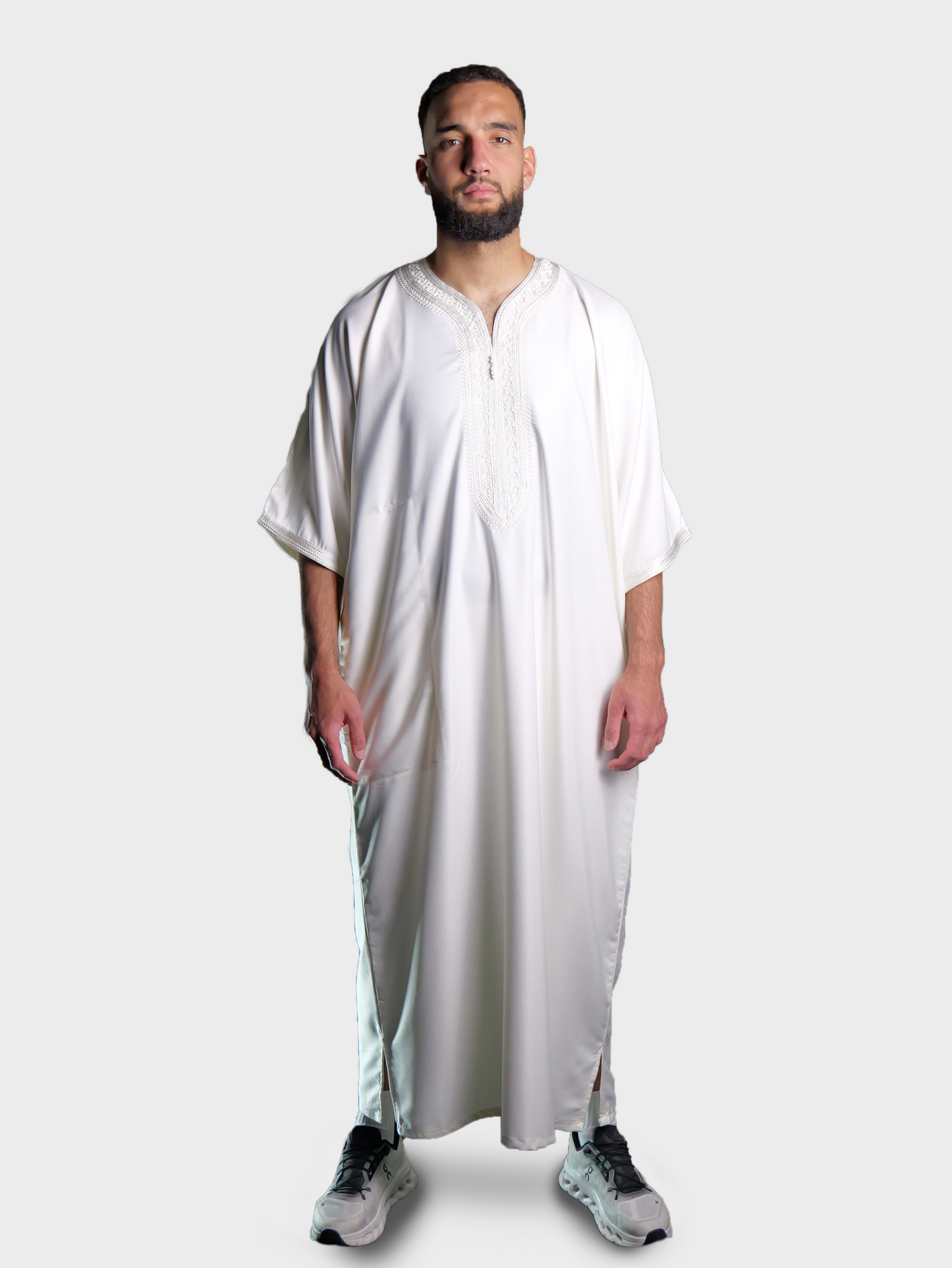 Männer Abaya Weiß-Weiß