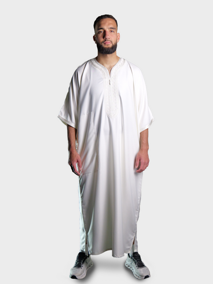 Männer Abaya Weiß-Weiß